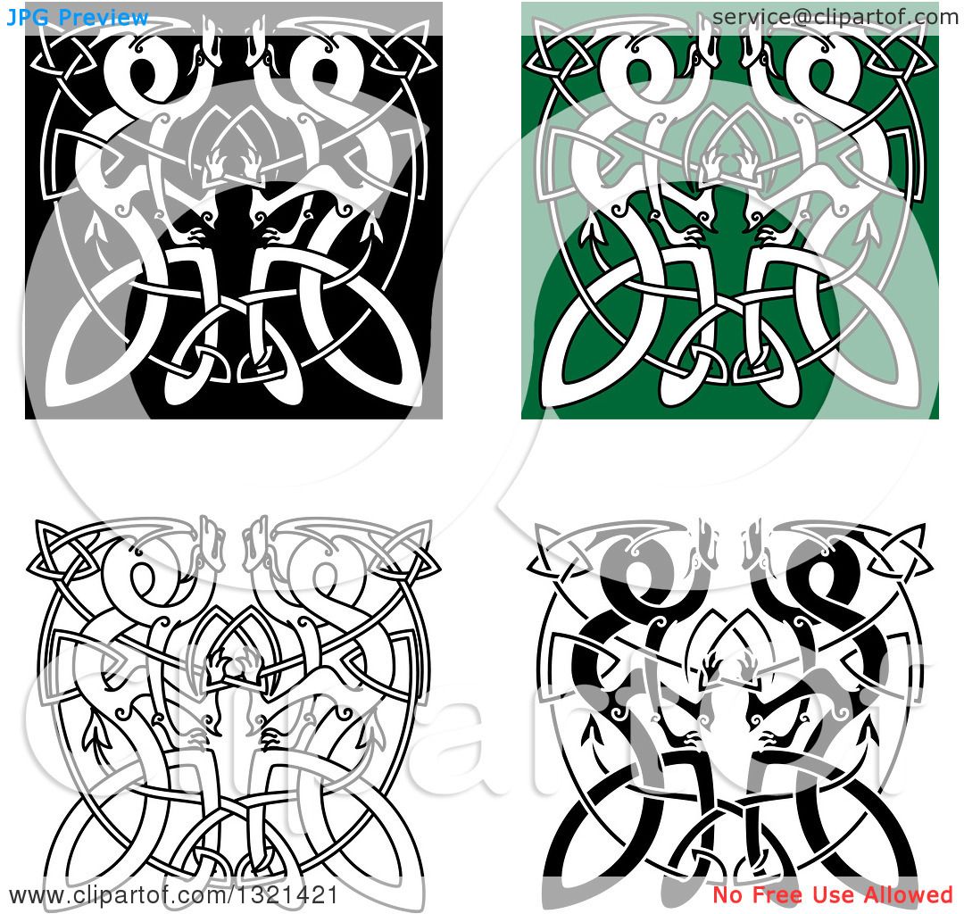 Clipart of Celtic Knot Dragons 2 - Royalty Free Vector Illustration by ...