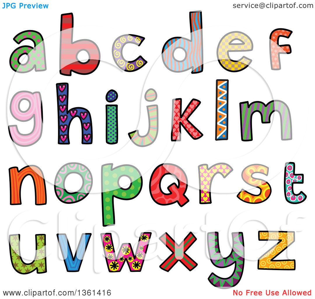 clipart-of-colorful-sketched-lowercase-alphabet-letter-word-art