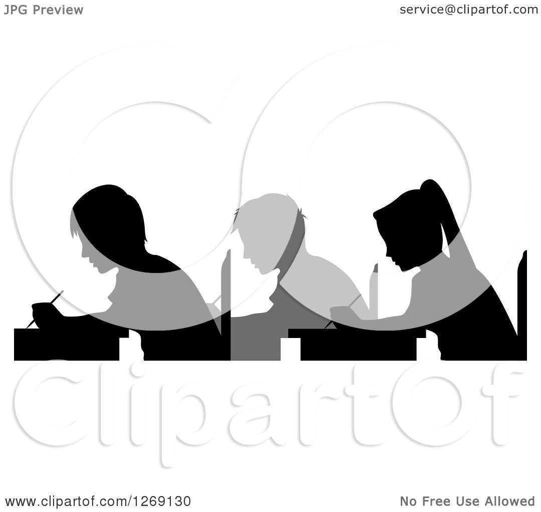 student taking a test clipart
