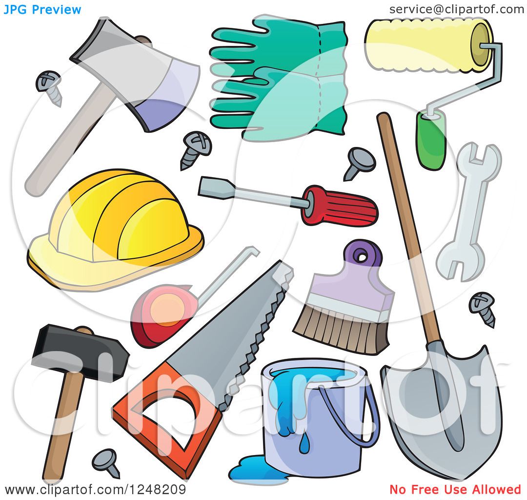 Clipart of Hand Tools - Royalty Free Vector Illustration by visekart ...