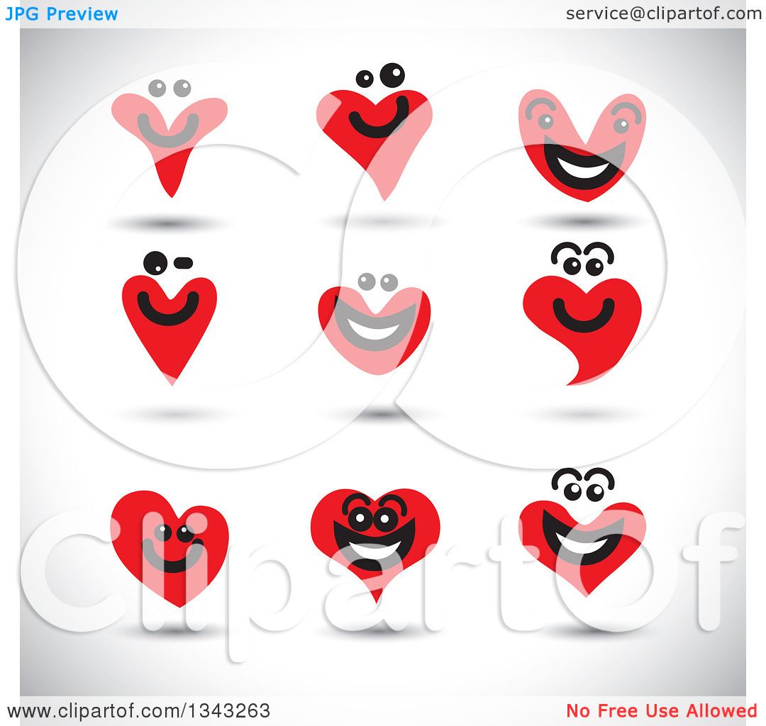 Clipart Of Red Heart Face App Icon Design Elements Over Shading