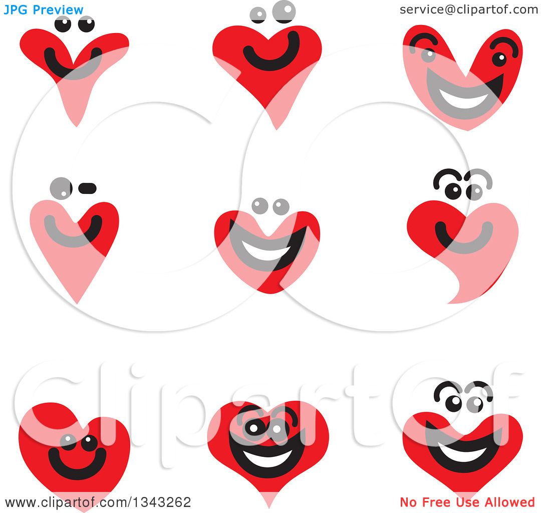 Clipart Of Red Heart Face App Icon Design Elements Royalty Free