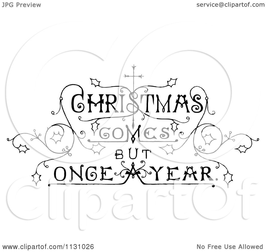 victorian christmas clip art black and white