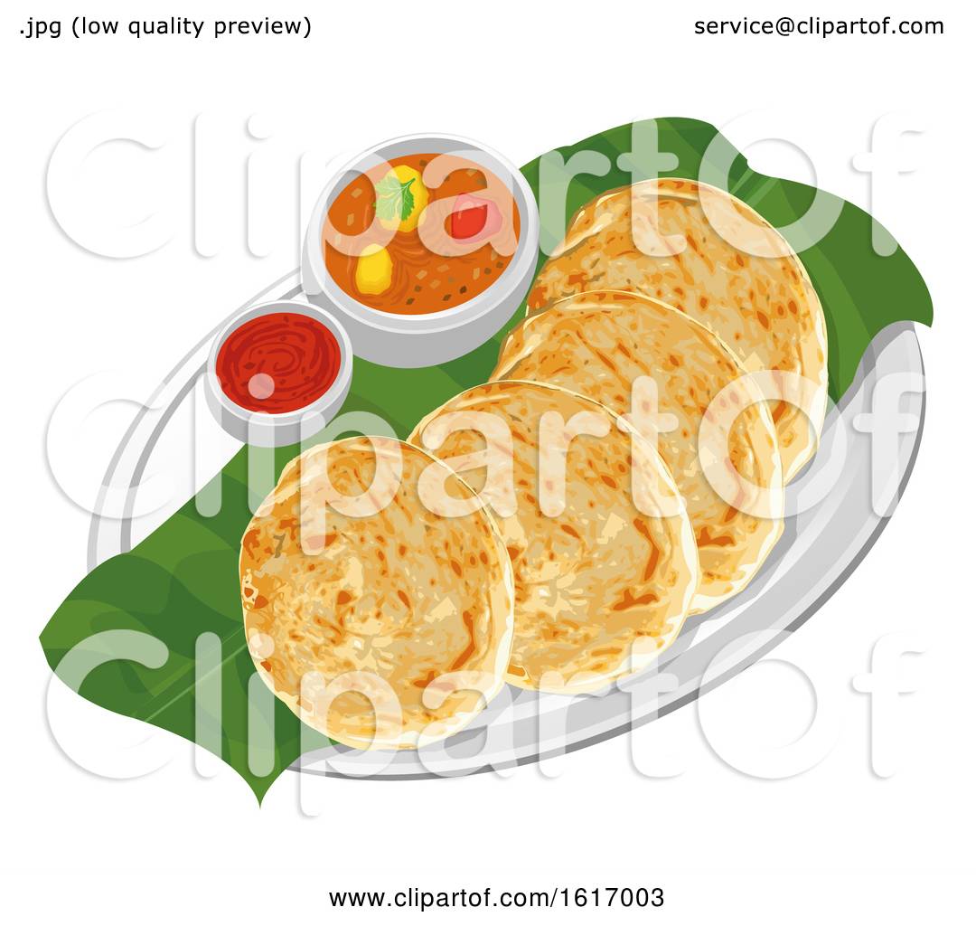 Clipart of Roti Canai Chicken Curry and Hot Sauce - Royalty Free Vector  Illustration by YUHAIZAN YUNUS #1617003