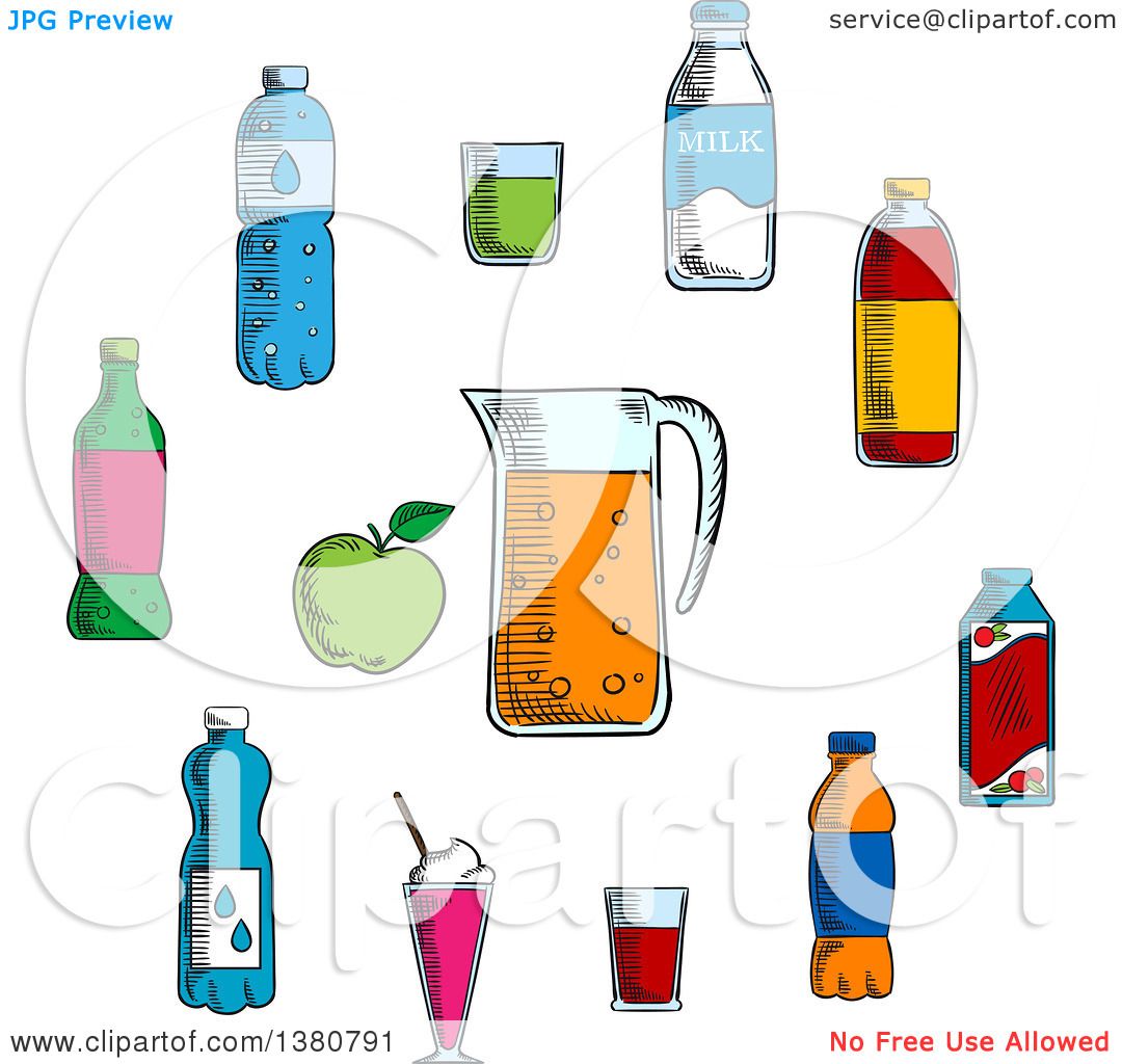 Plastic juice bottles isolated on white Royalty Free Vector