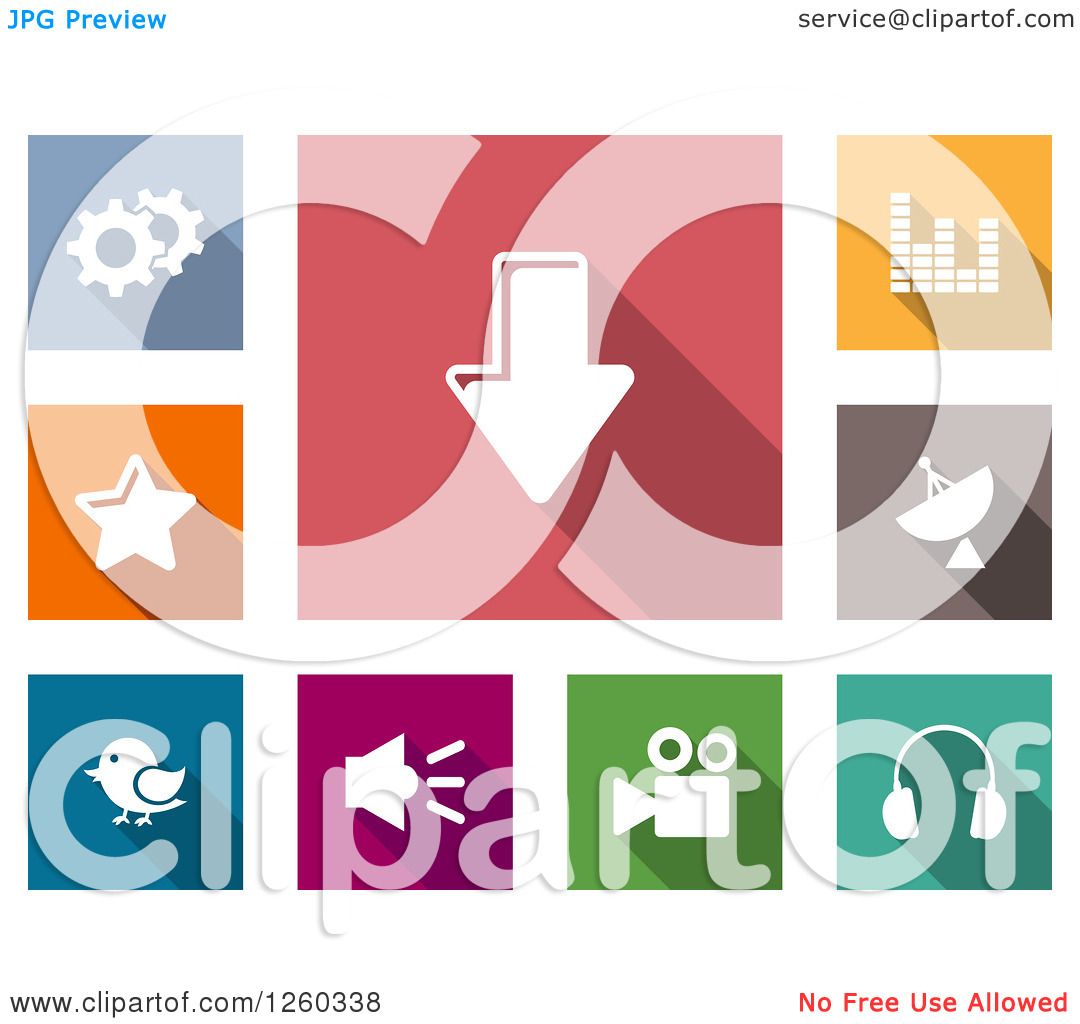 Clipart Of Square Colorful Internet Browser Icons Royalty Free Vector