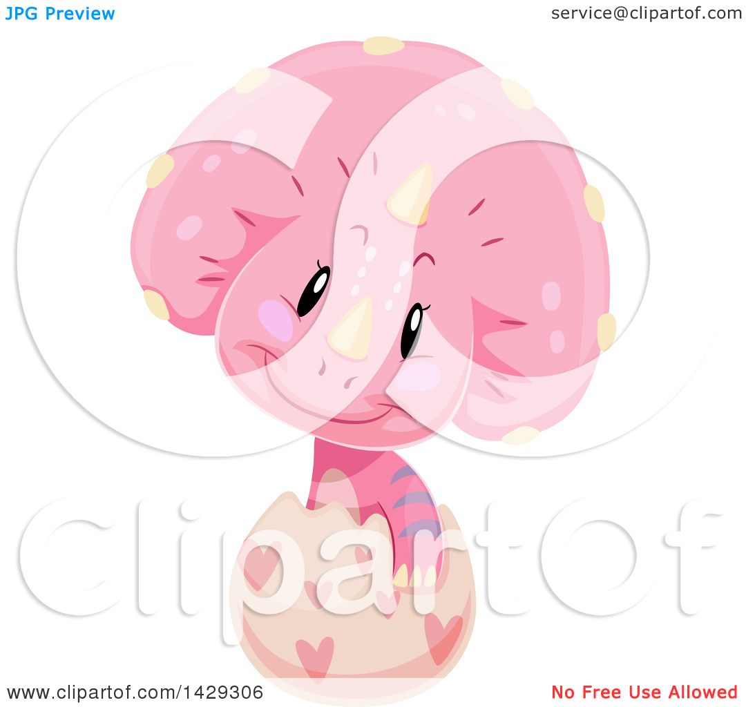 Baby Pink Triceratops Clip Art at  - vector clip art