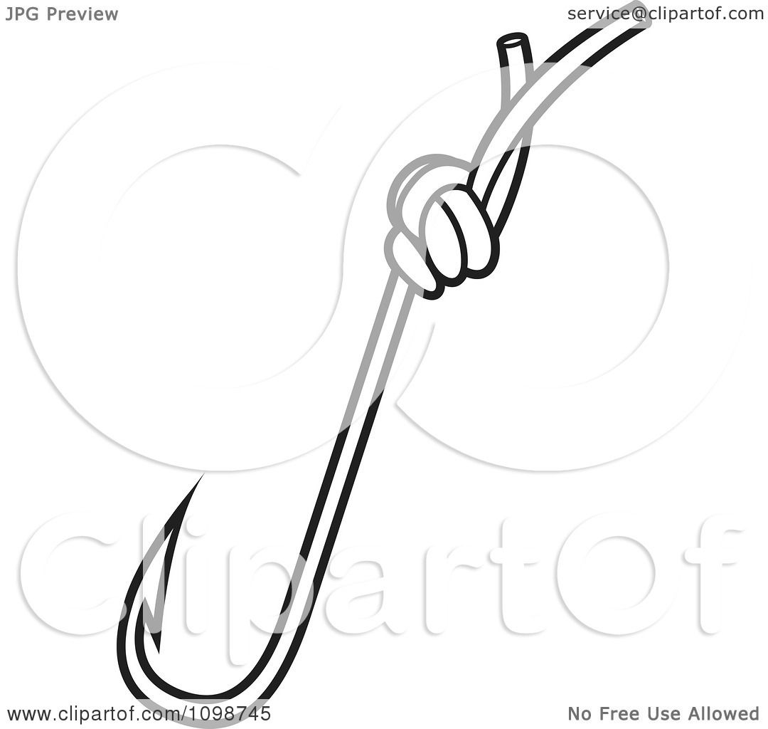 Clipart Outlined Fishing Hook - Royalty Free Vector Illustration by Lal