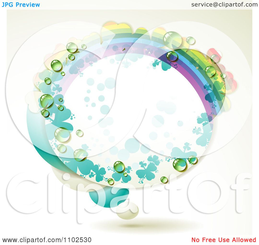 Download Clipart Oval Rainbow And Dewy Shamrock Frame - Royalty ...