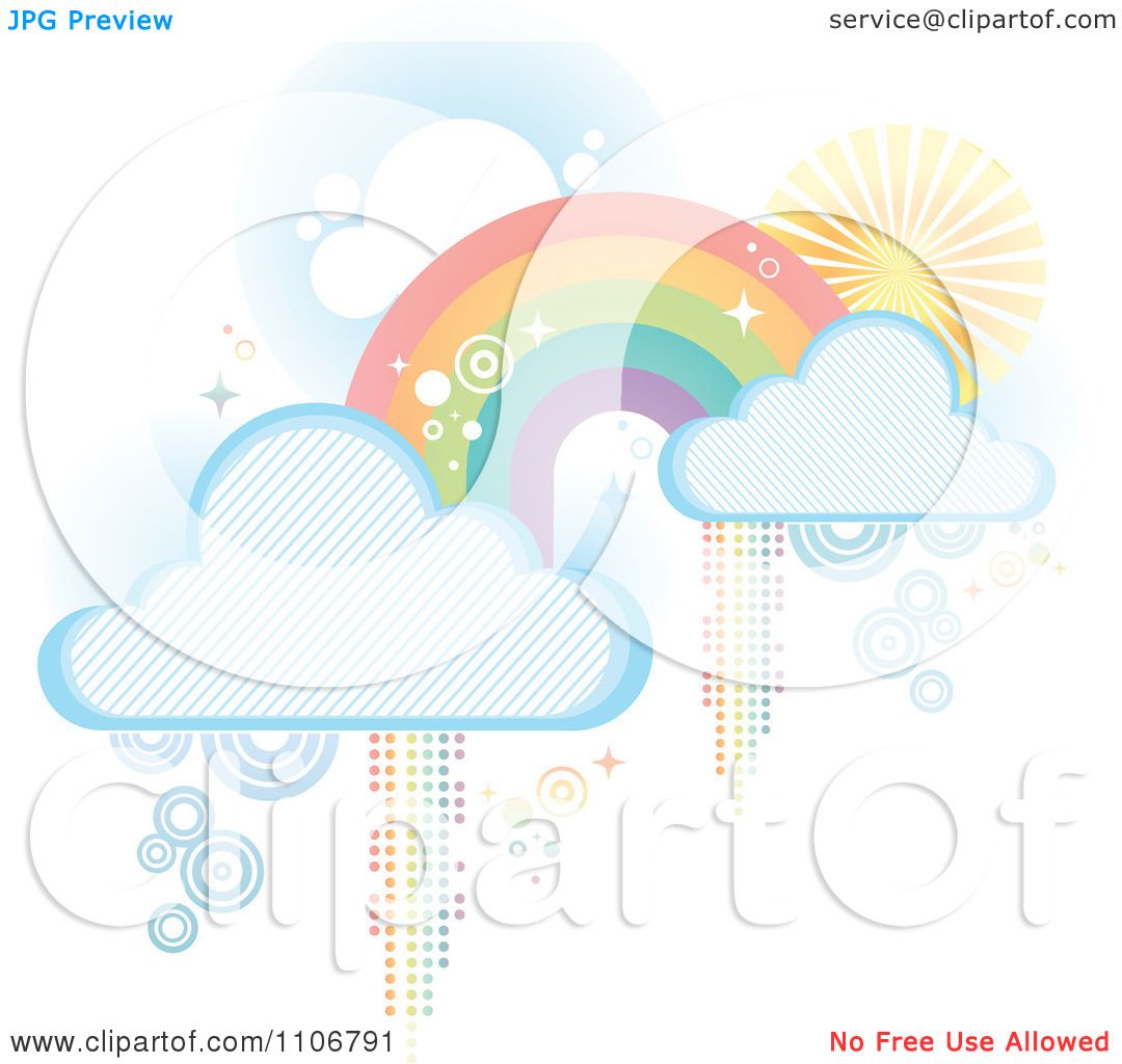 Download Clipart Pastel Rainbow With Clouds And Pixel Trails On ...