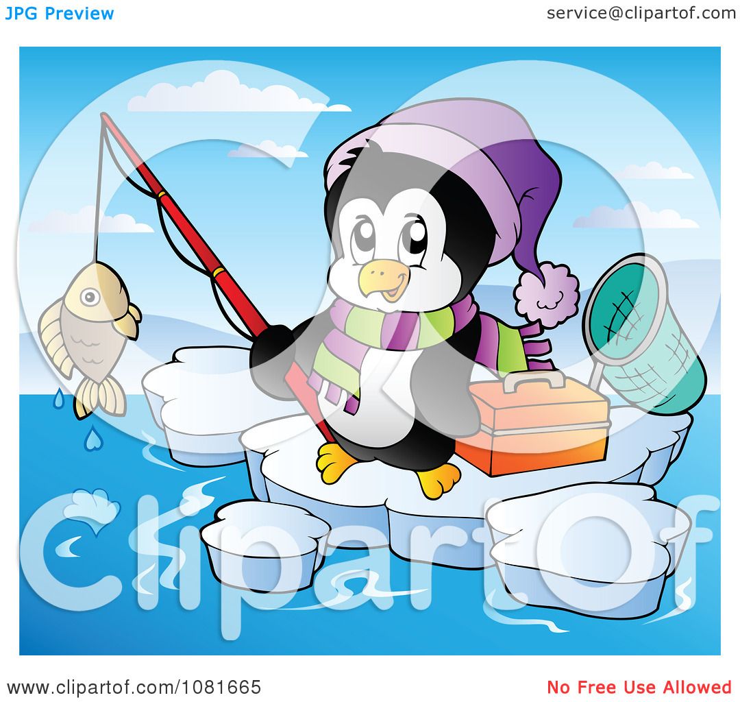 Download Clipart Penguin Fishing On Ice - Royalty Free Vector ...