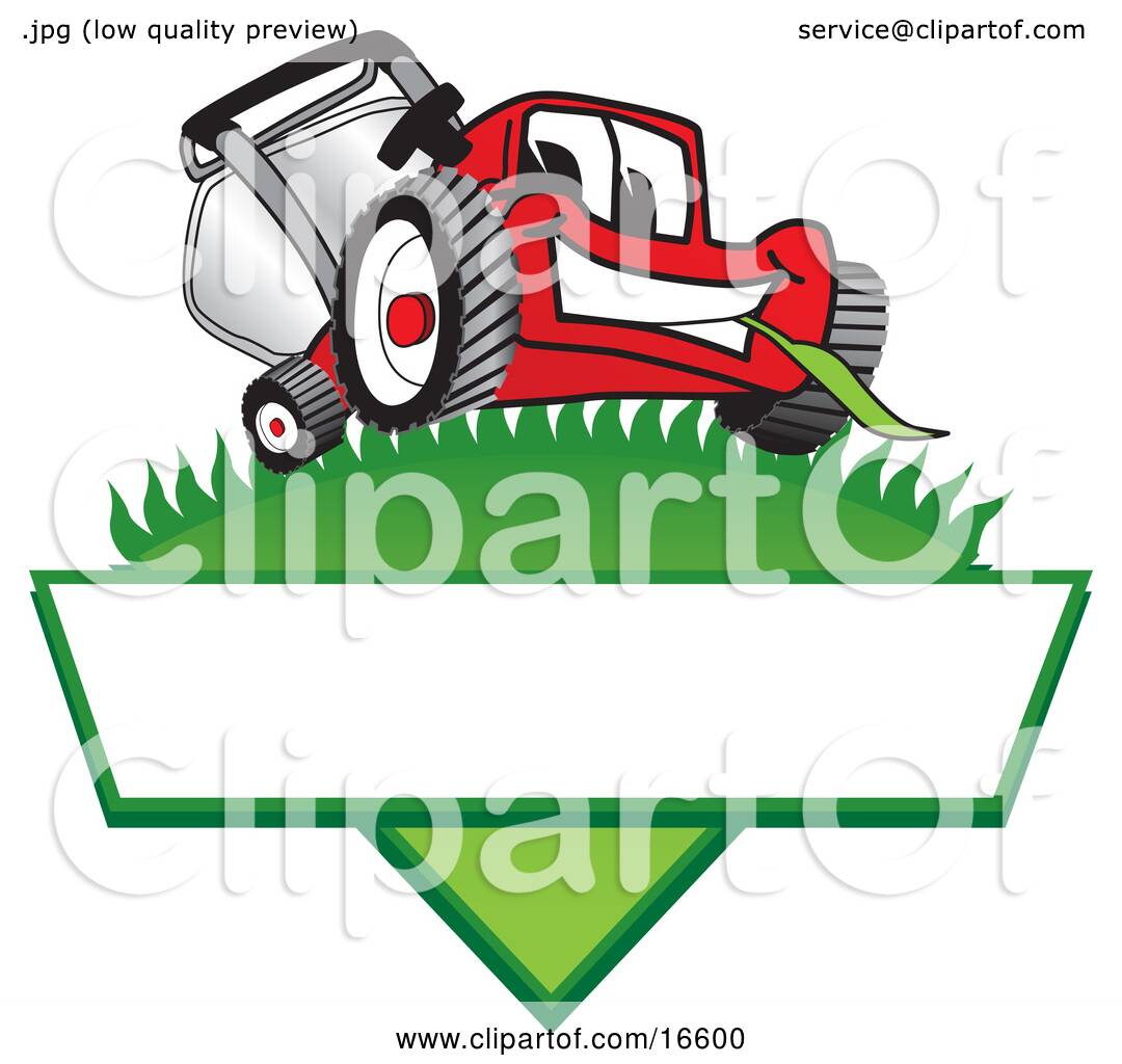 Clipart Picture of a Red Lawn Mower Mascot Cartoon Character on a ...