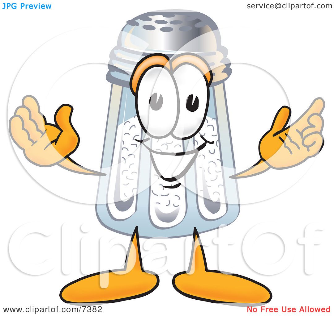 Clipart Picture of a Salt Shaker Mascot Cartoon Character With