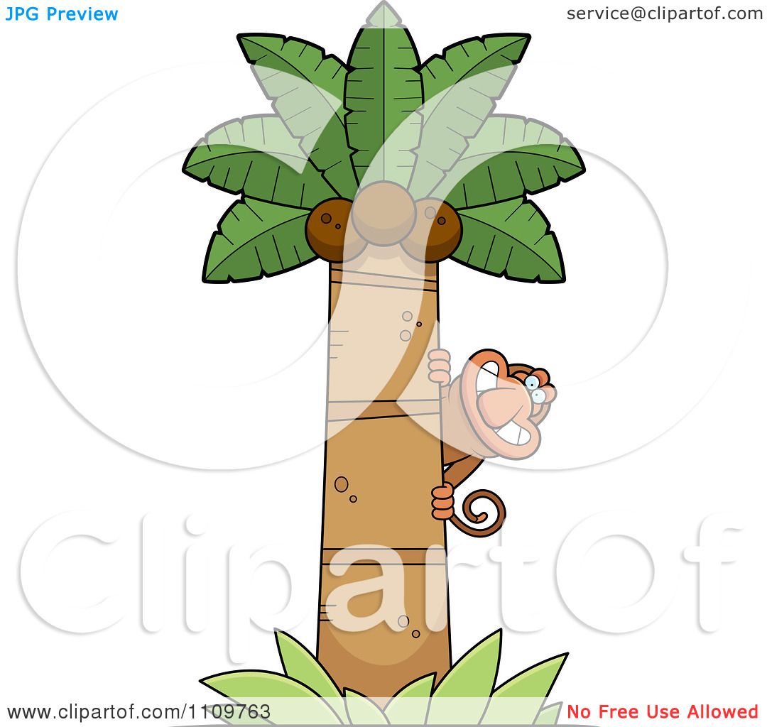 Clipart Proboscis Monkey Coconut Palm Tree - Royalty Free ...