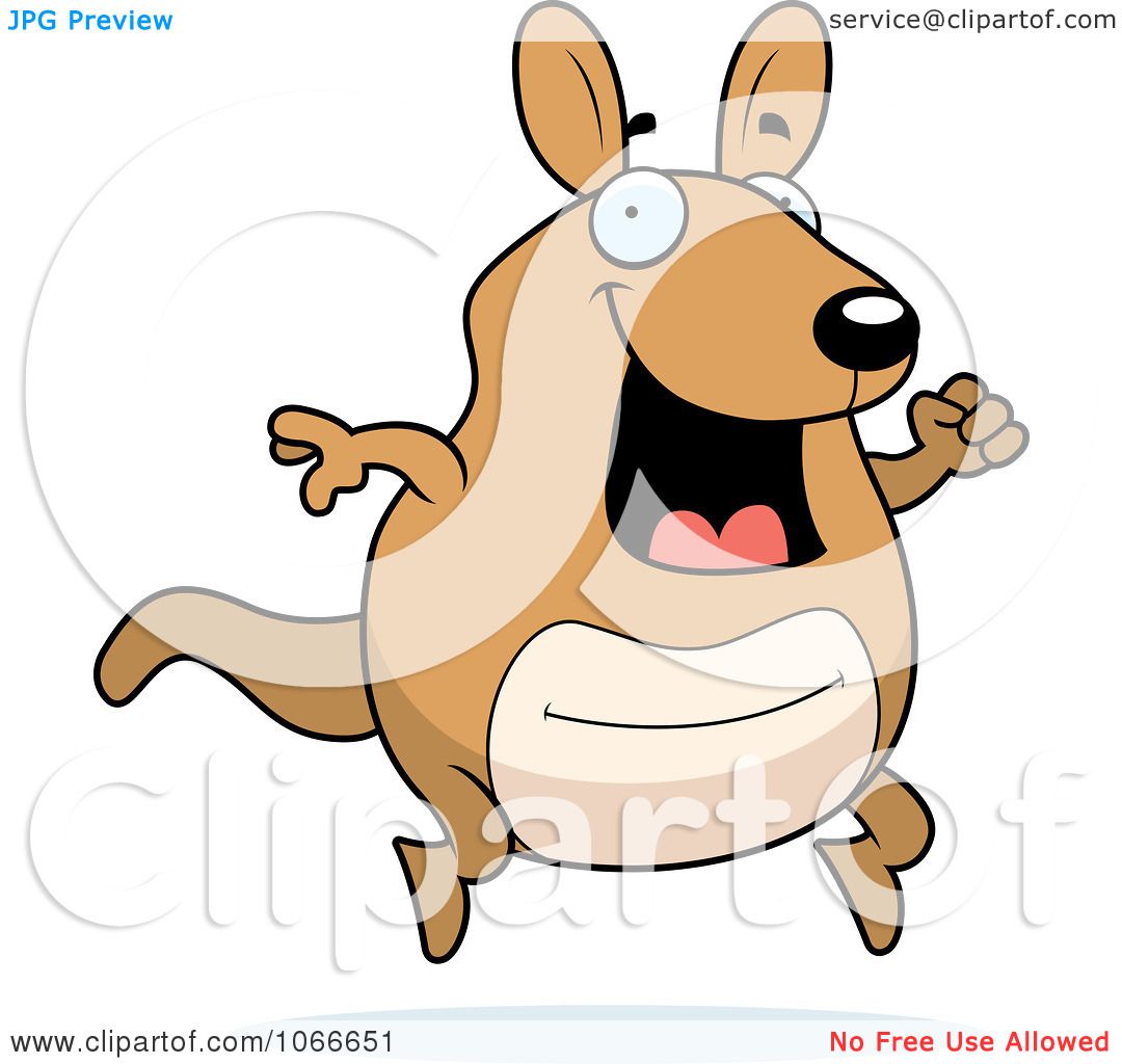 Clipart Pudgy Kangaroo Running - Royalty Free Vector Illustration by ...