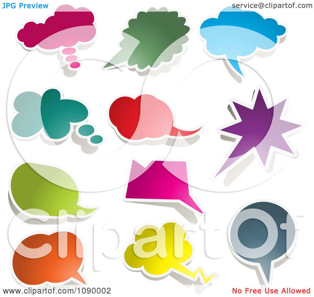 Clipart Solid Colored Chat Balloon Bubbles With Shadows - Royalty Free Vector ...1080 x 1024