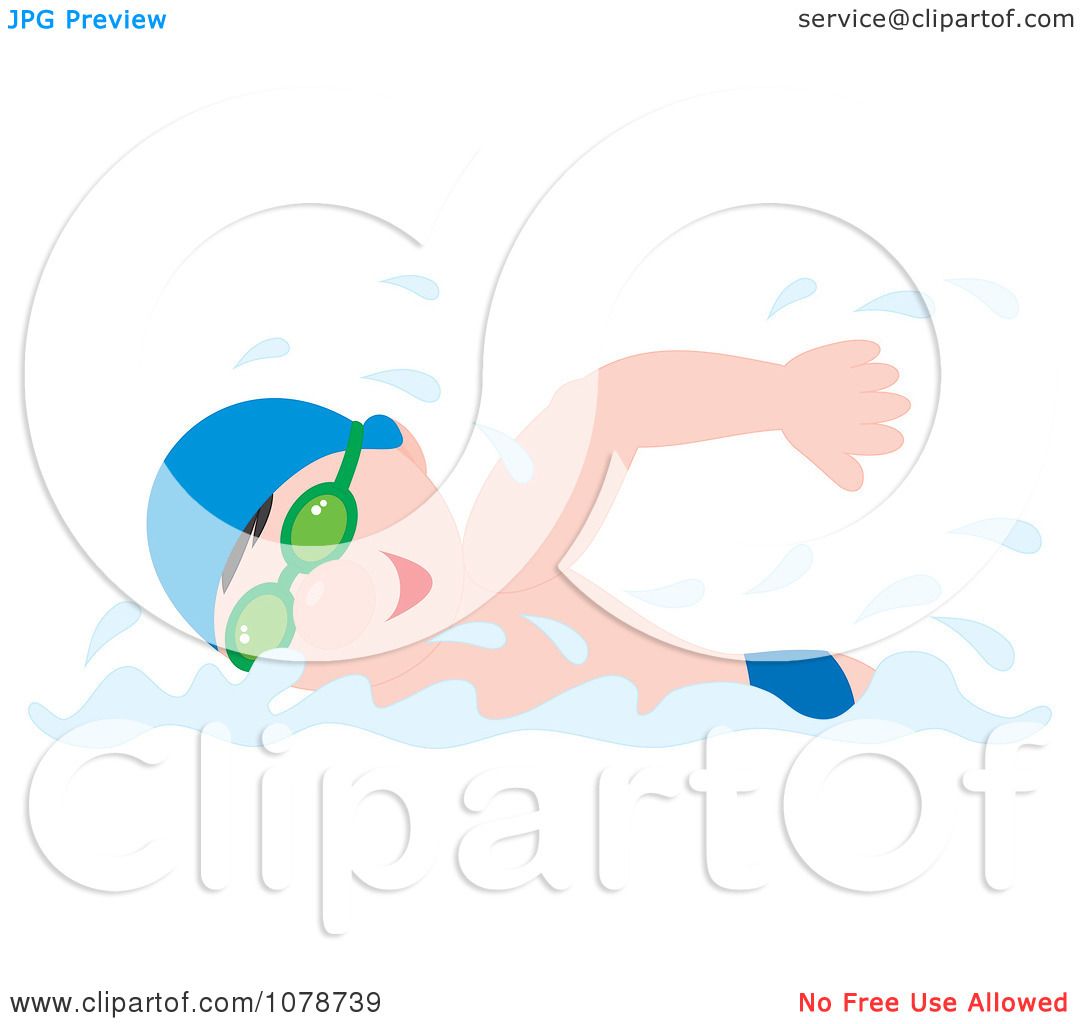 Clipart Strong Man Swimming - Royalty Free Vector Illustration by Alex ...
