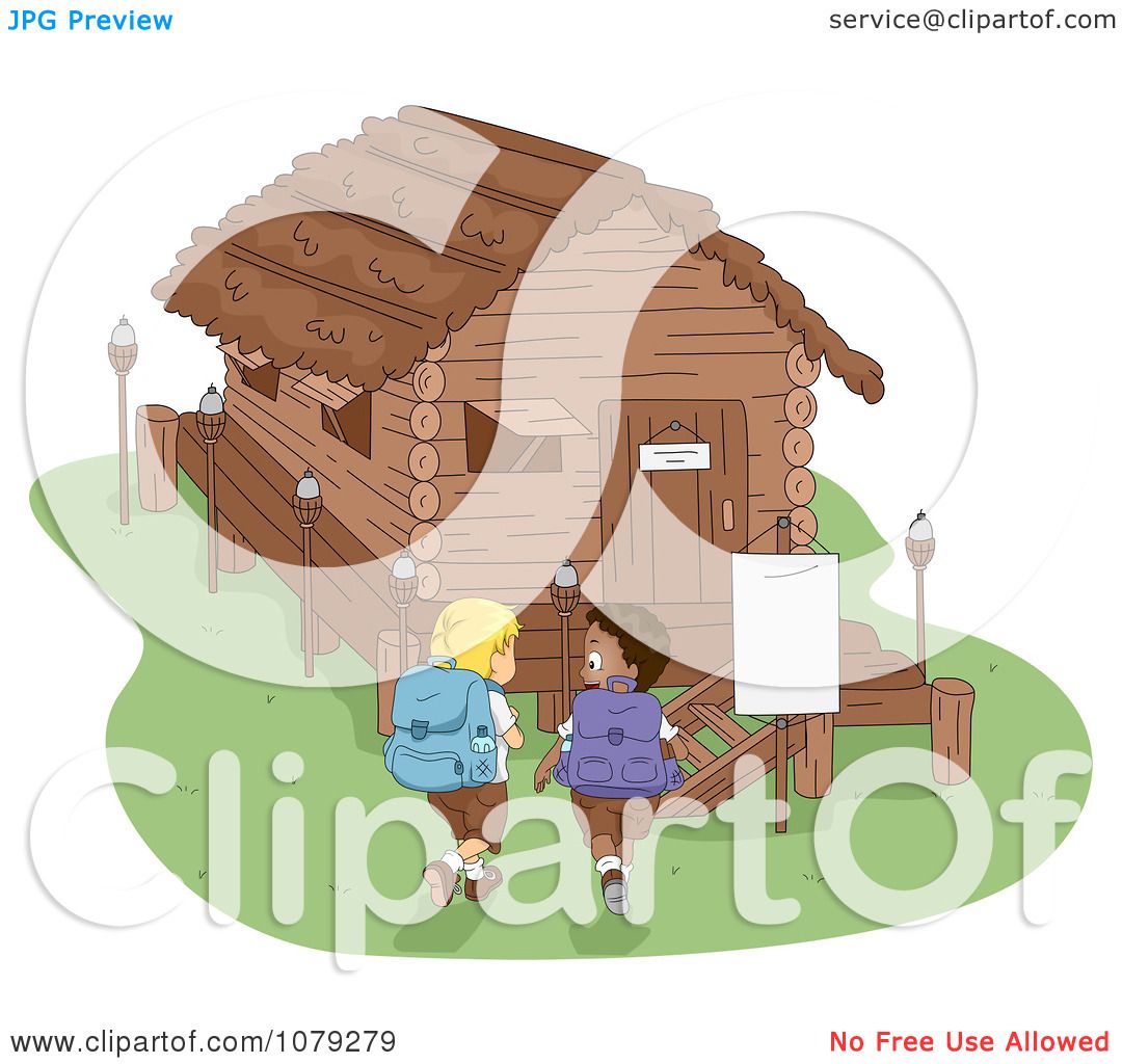 cabin camping clipart