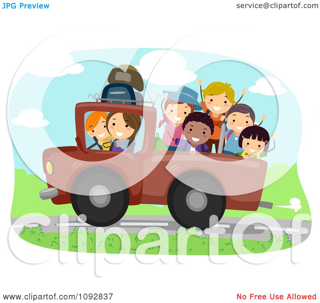 Download Clipart Summer Camp Kids Riding In The Back Of A Truck ...