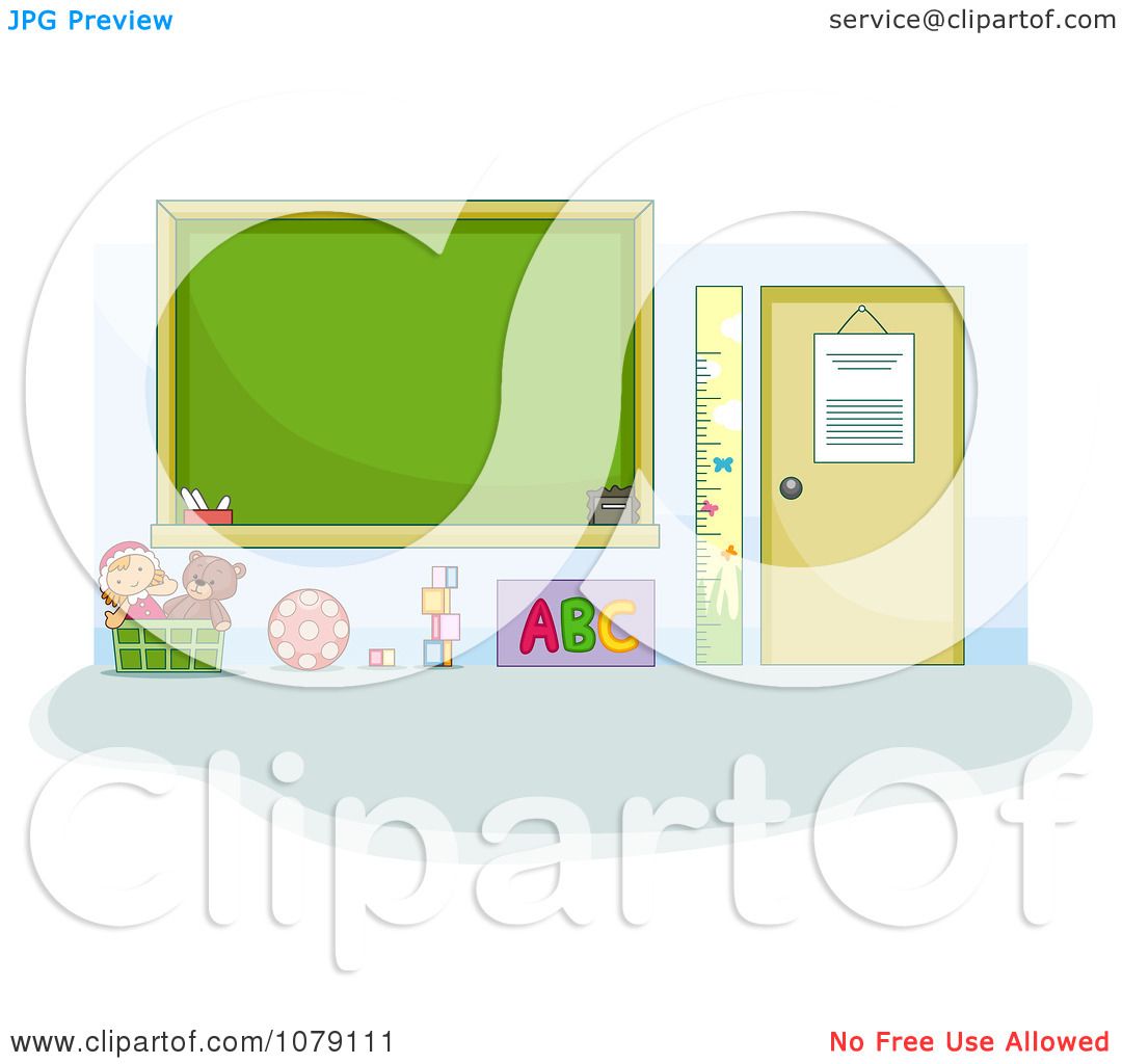 Clipart Toys And A Chalkboard In A Preschool Class Room Royalty Free Vector Illustration 10241079111