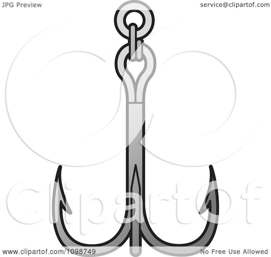 Clipart Triple Fishing Hook Or Anchor - Royalty Free Vector Illustration by  Lal Perera #1098749