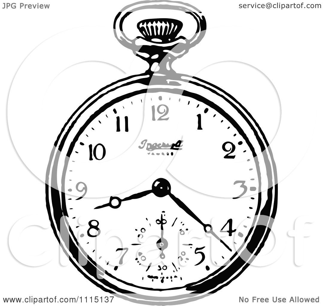 watch clipart black and white - photo #36