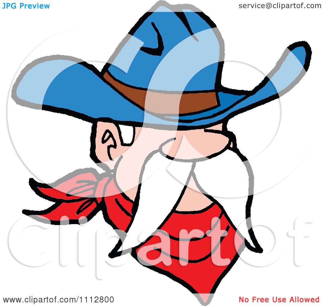 Clipart Western Cowboy With A Long White Mustache - Royalty Free Vector  Illustration by LaffToon #1112800