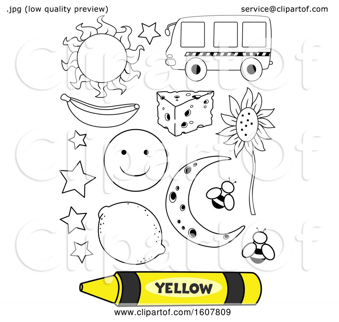 Color Yellow Coloring Book Illustration by BNP Design Studio #1607809