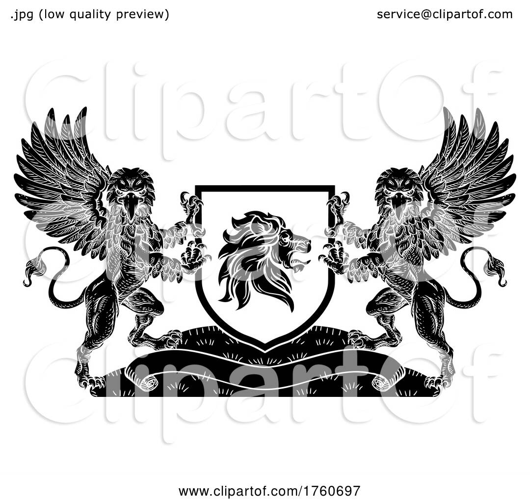 Crest Lion Griffin Coat of Arms Griffon Shield by AtStockIllustration ...
