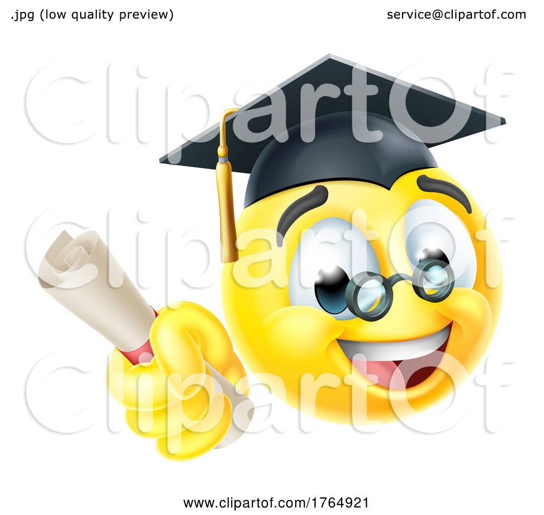 Graduate Teacher Emoticon Cartoon Face Icon by AtStockIllustration #1764921