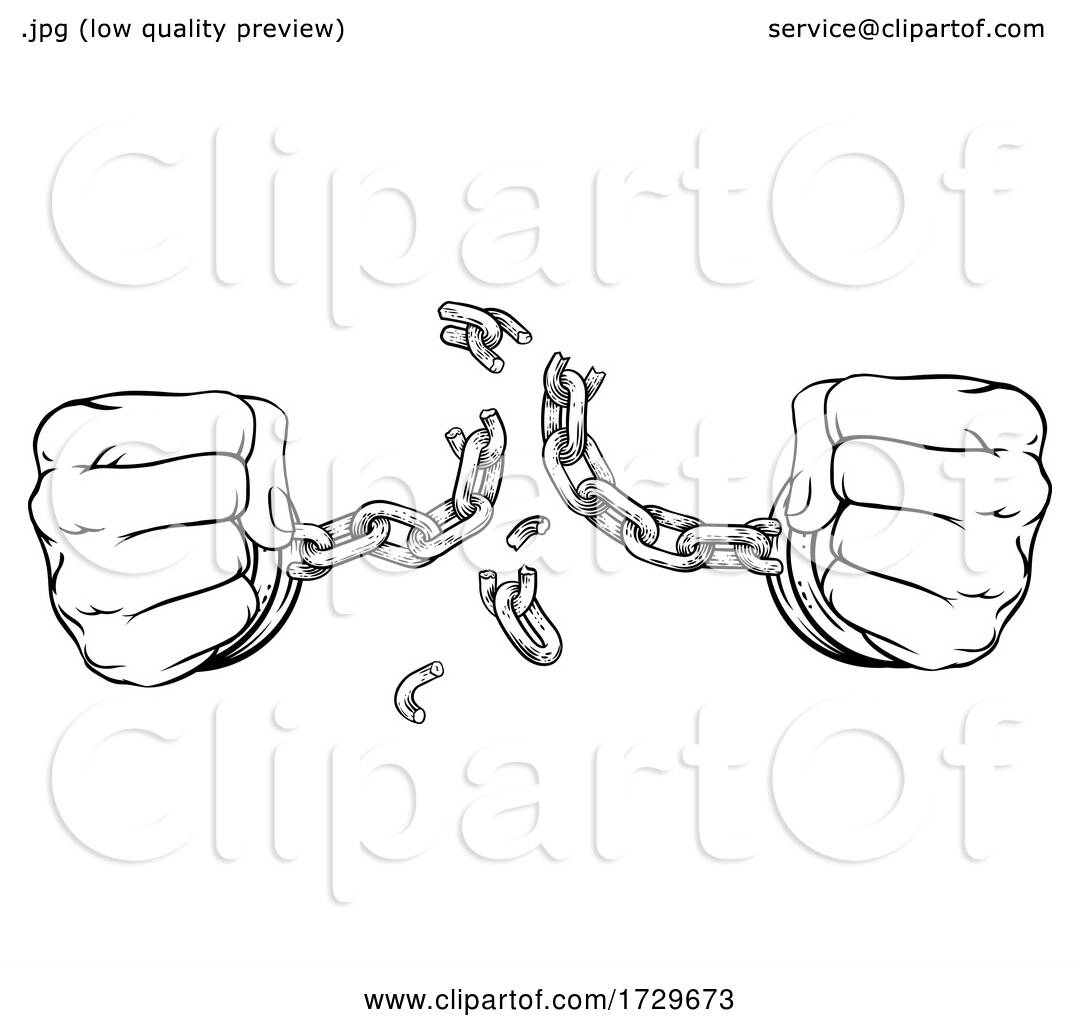 Hands Breaking Chain Shackles Cuffs Freedom Design by ...