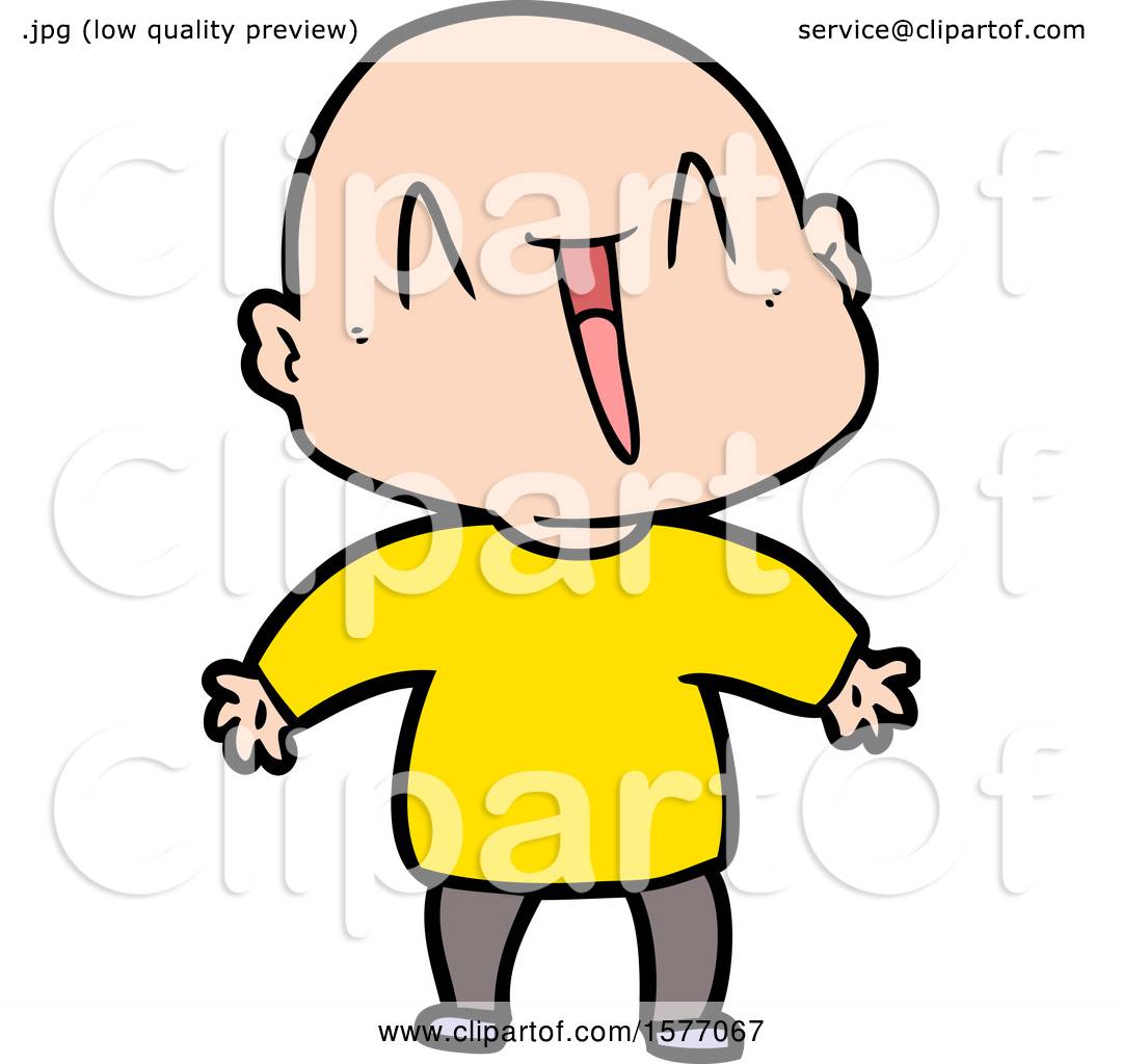 Happy Cartoon Bald Man by lineartestpilot #1577067