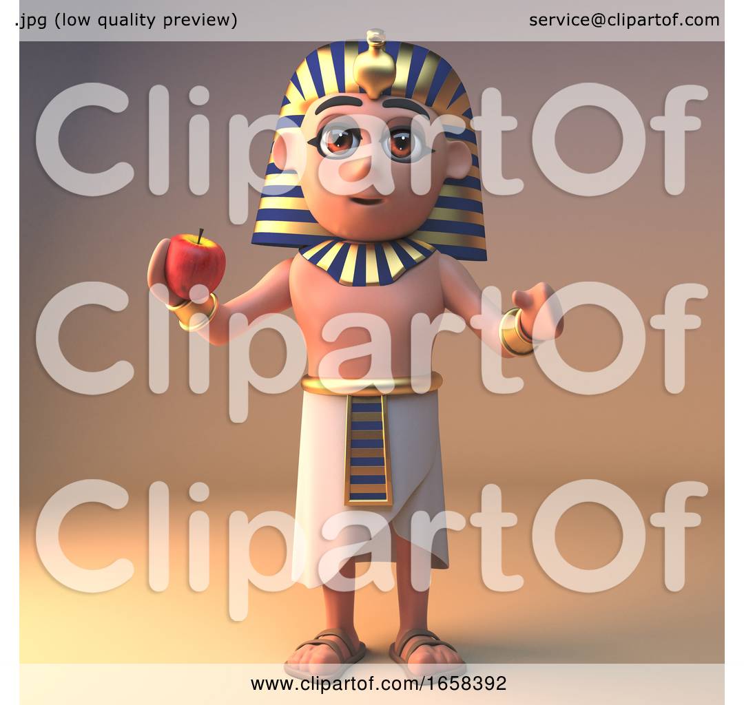 Healthy Egyptian Pharaoh Tutankhamen Eating an Apple by Steve Young