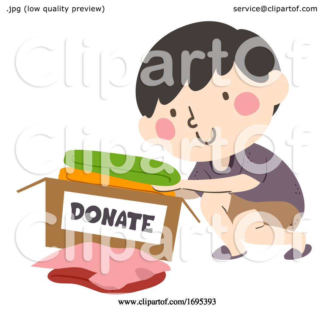 Kid Boy Donate Clothes Illustration by BNP Design Studio
