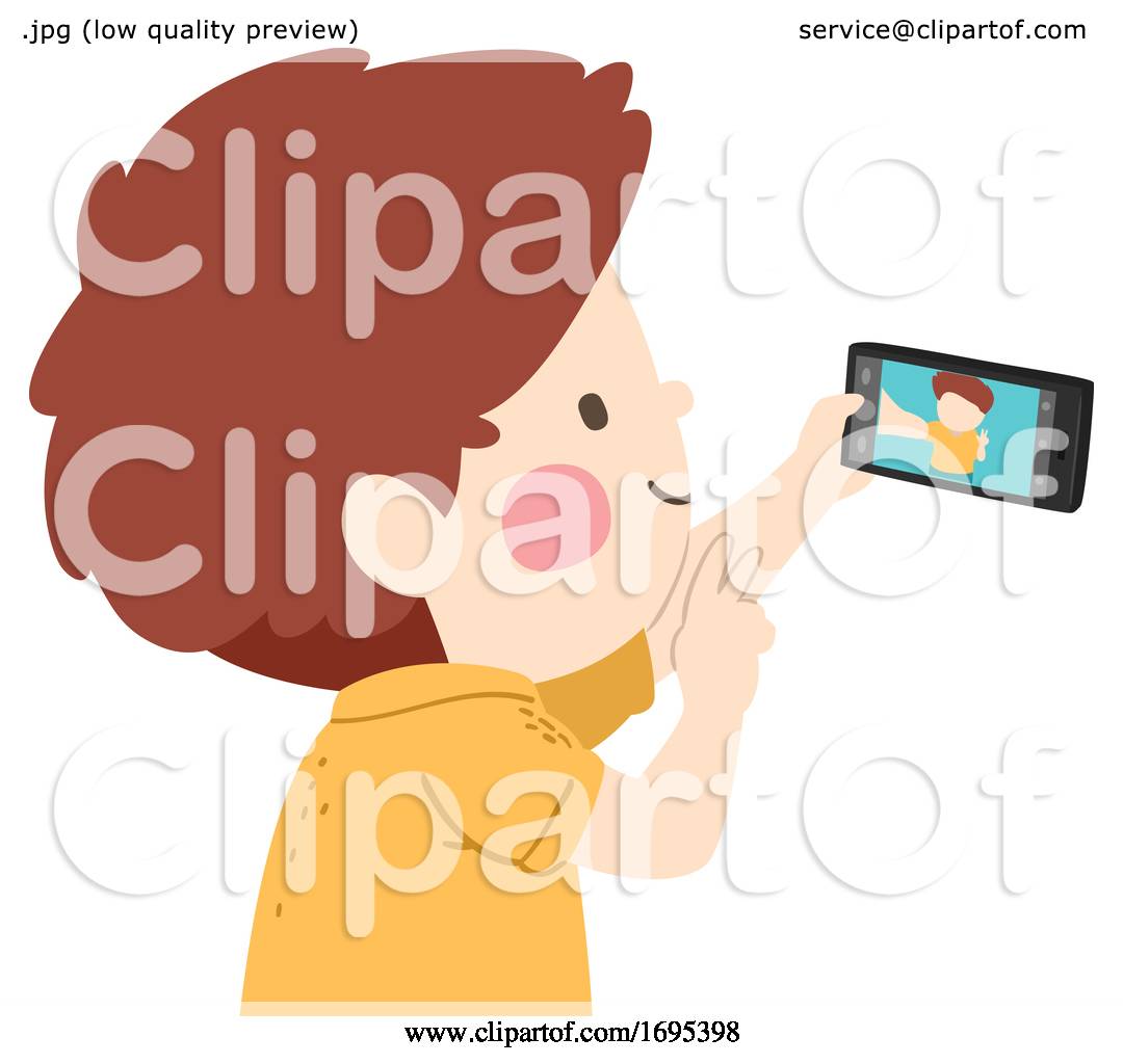 Kid Boy Take Selfie Picture Illustration by BNP Design Studio #1695398