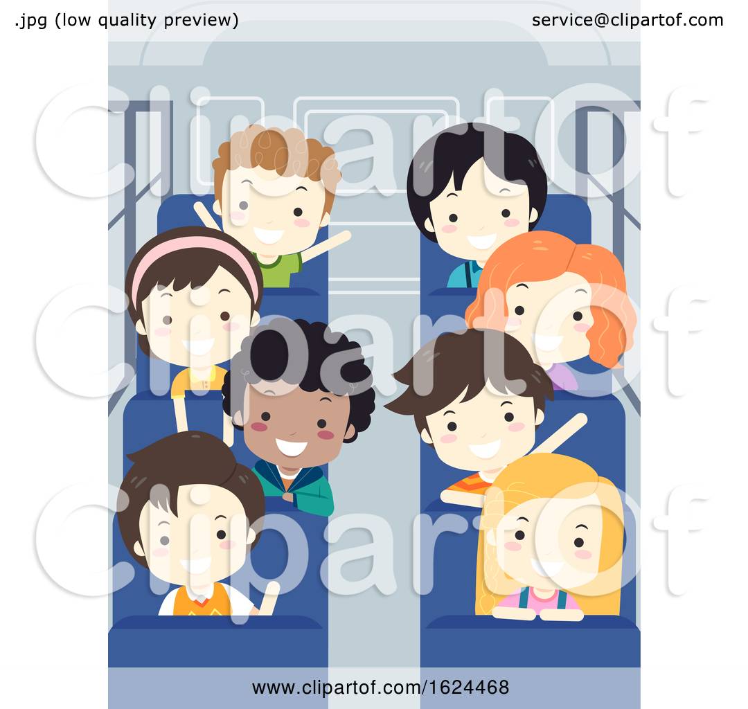 Kids Student School Bus Interior Illustration By Bnp Design
