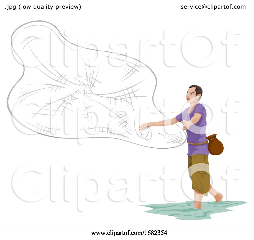 Man Throwing Fishing Net by Morphart Creations #1682354