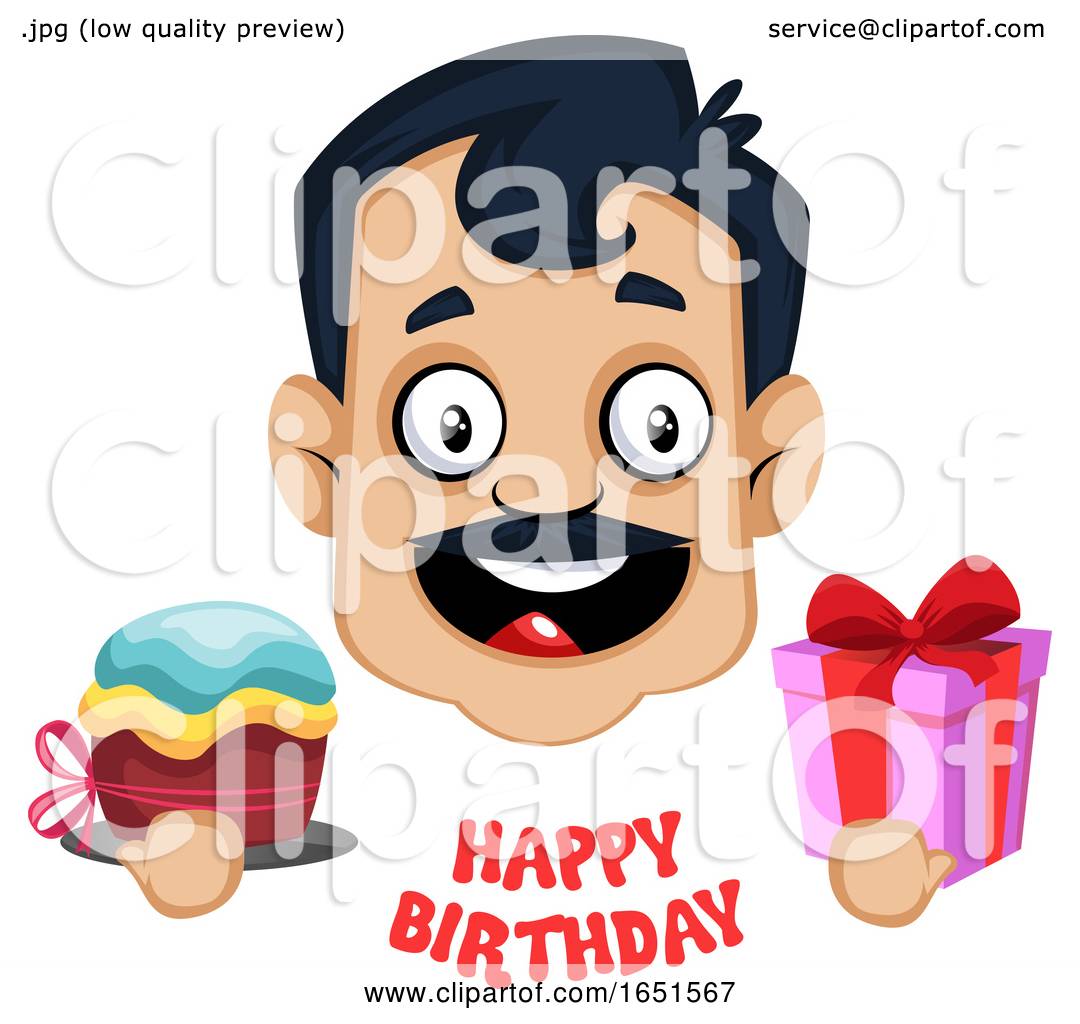 Man with a Mustache Saying Happy Birthday by Morphart Creations #1651567