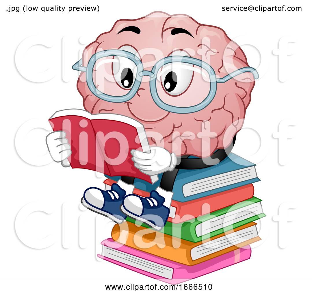Mascot Brain Read Books Illustration by BNP Design Studio #1666510