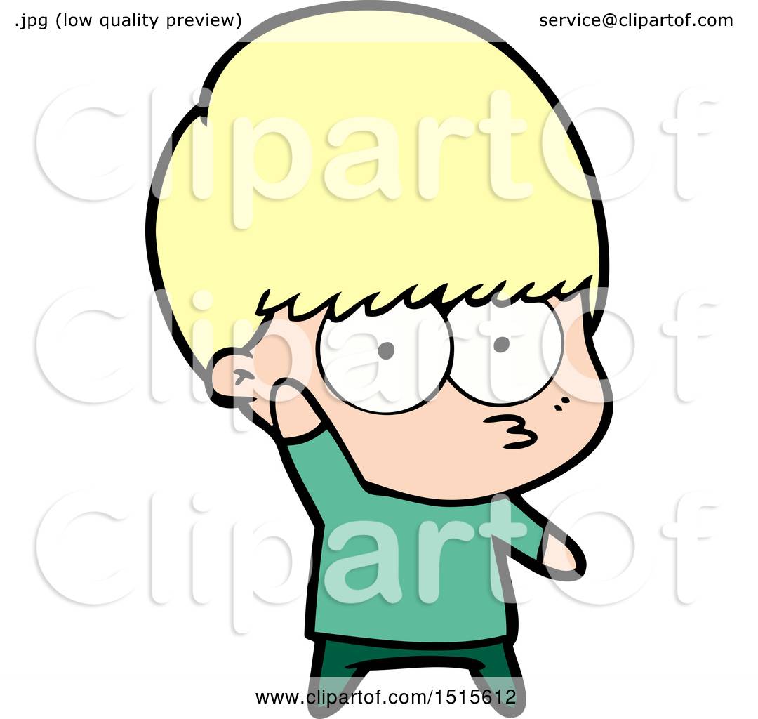 Nervous Cartoon Boy Waving by lineartestpilot #1515612