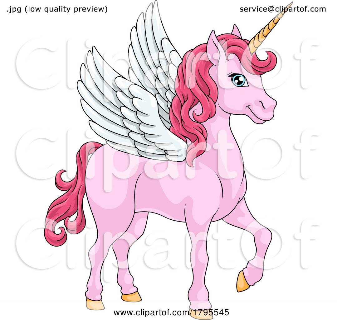 Pegasus Unicorn Wings Horn Horse Animal Cartoon by AtStockIllustration ...