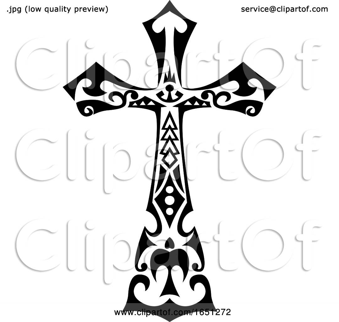 Minimalist tribal cross tattoo on Craiyon