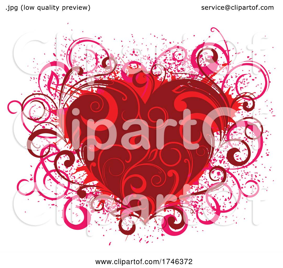 SM love initial with red heart and rose Stock Vector