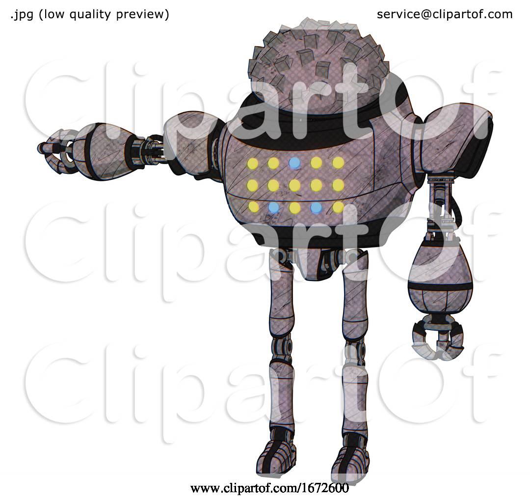 Robot Containing Metal Cubes Dome Head Design and Heavy Upper