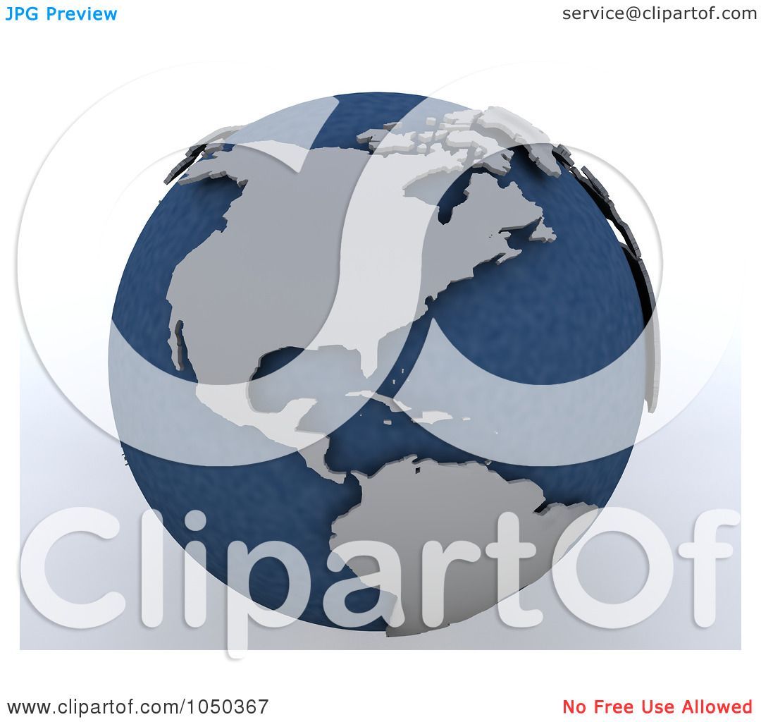 Royalty Free Rf Clip Art Illustration Of A 3d Blue And Gray North