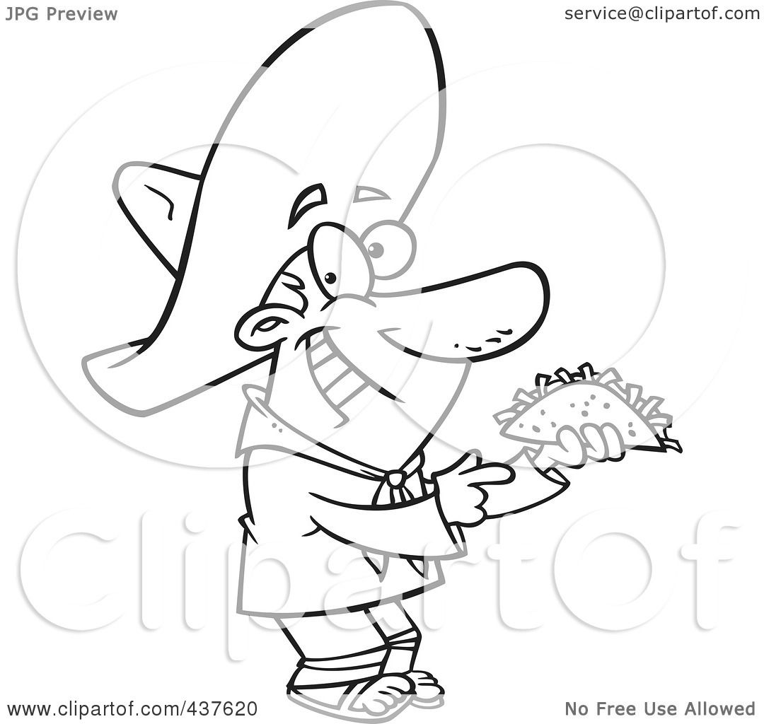 Royalty-Free (RF) Clip Art Illustration of a Black And White Outline