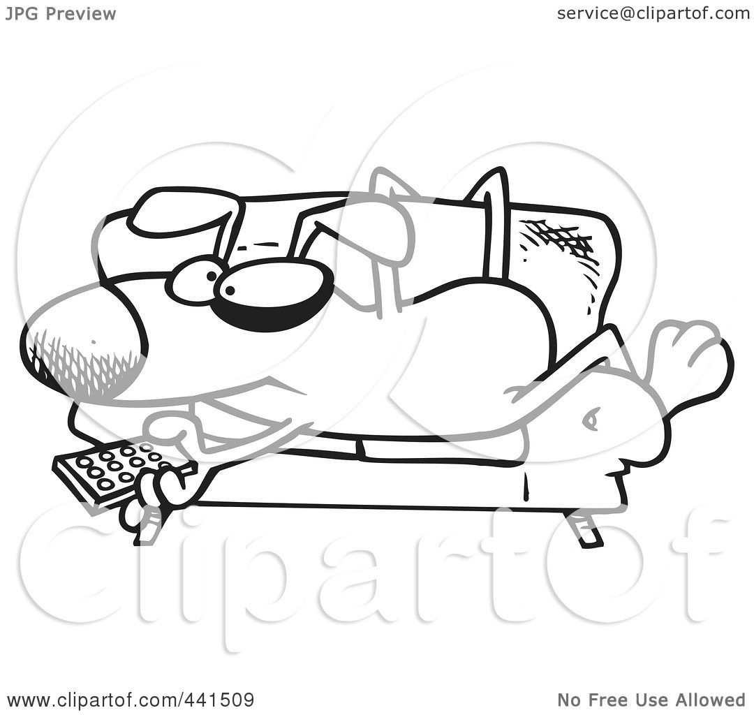 Royalty-Free (RF) Clip Art Illustration of a Cartoon Black And White