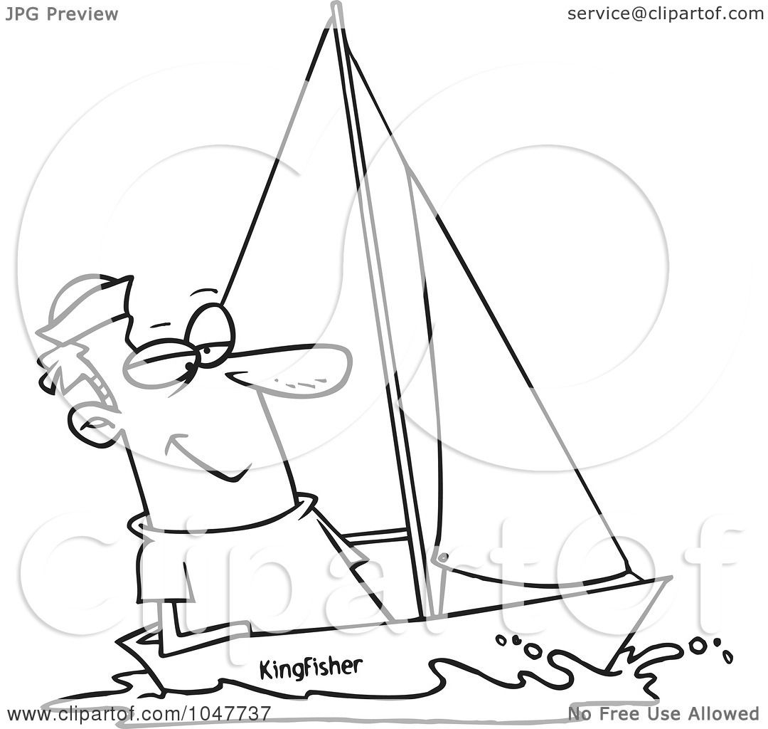 Royalty-Free (RF) Clip Art Illustration of a Cartoon Black And White