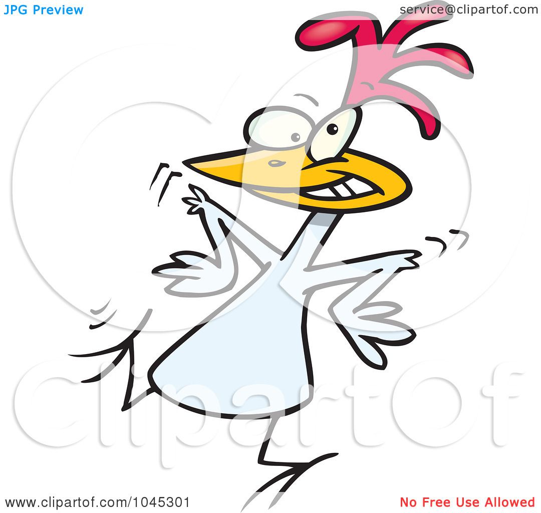 Royalty-Free (RF) Clip Art Illustration of a Cartoon Chicken Dancing by ...