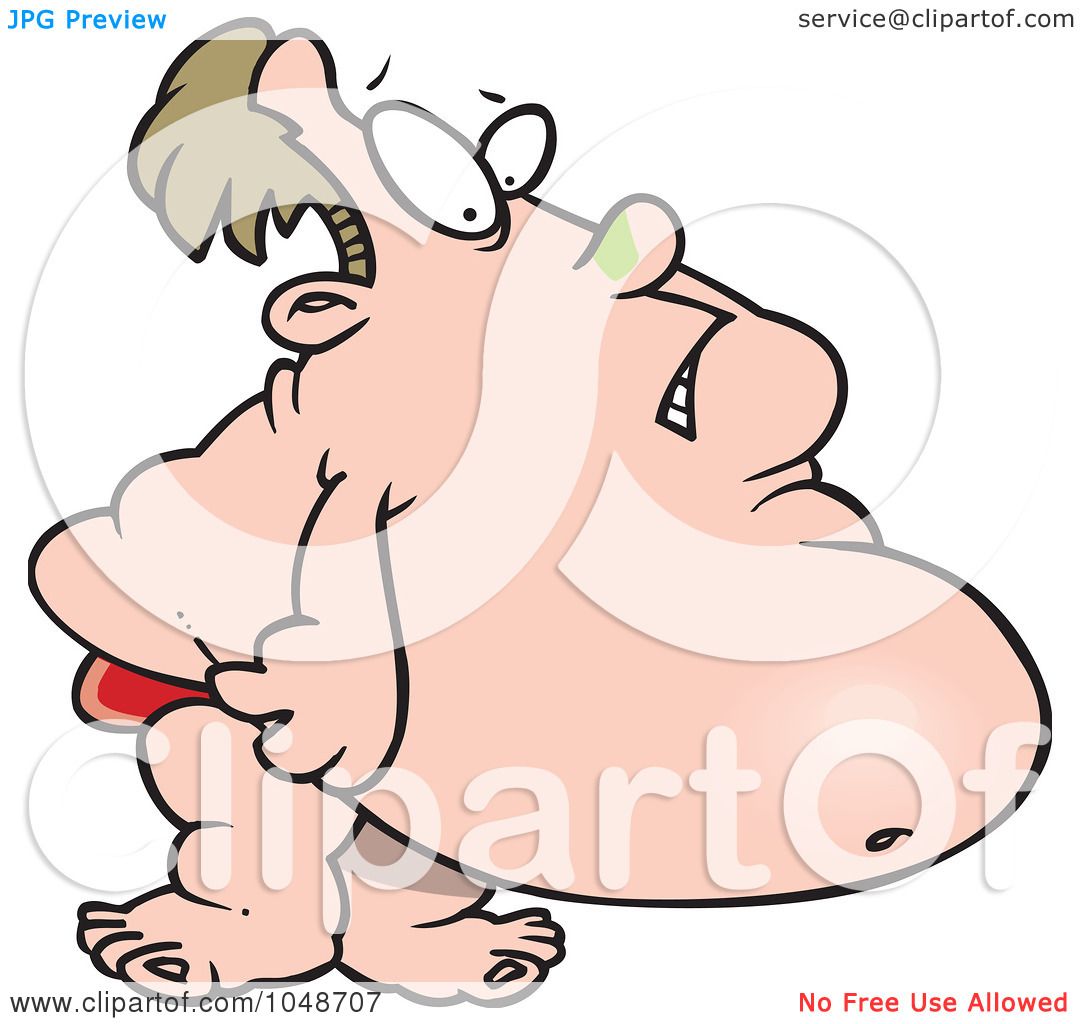 Royalty-Free Rf Clip Art Illustration Of A Cartoon Fat -2857